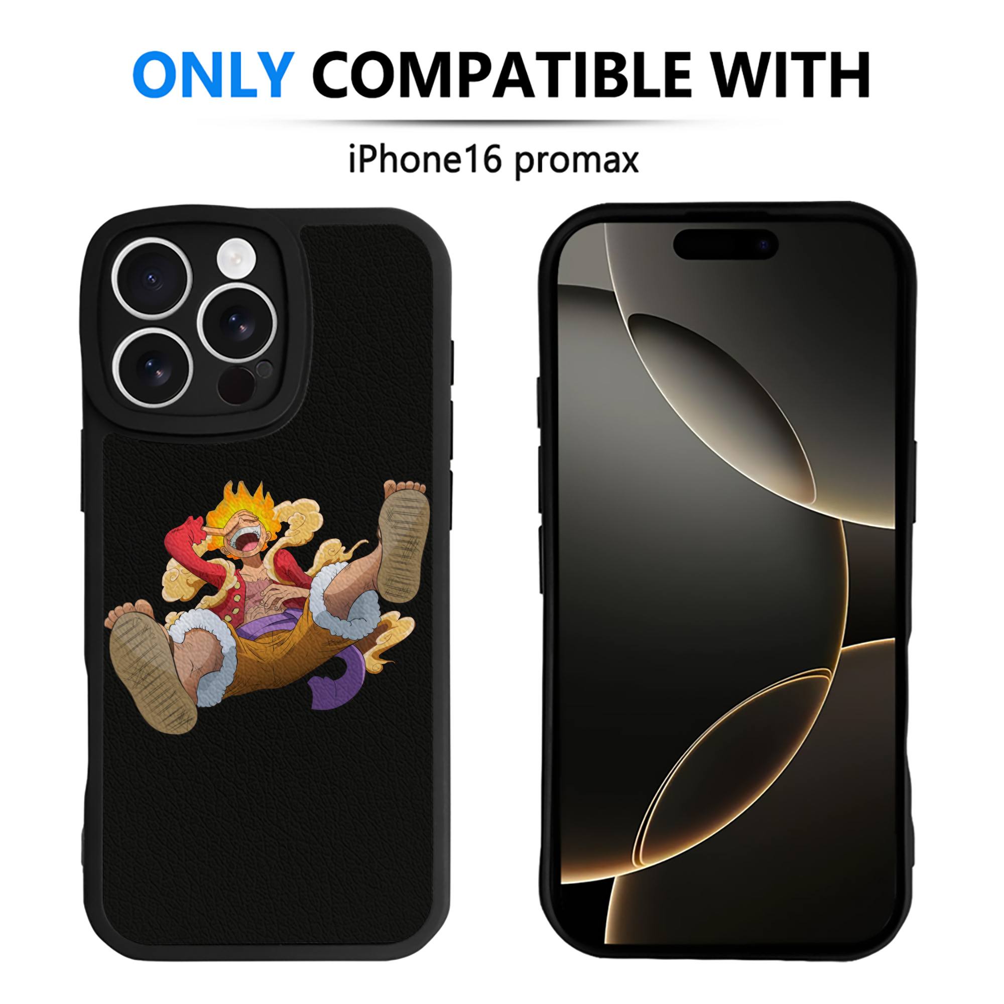 （画像用） ワンピース モンキー・D・ルフィ ONE PIECE Monkey D. Luffy 【iPhone 16シリーズ対応】シリコンスマホケース（レザー調） 材質：シリコン